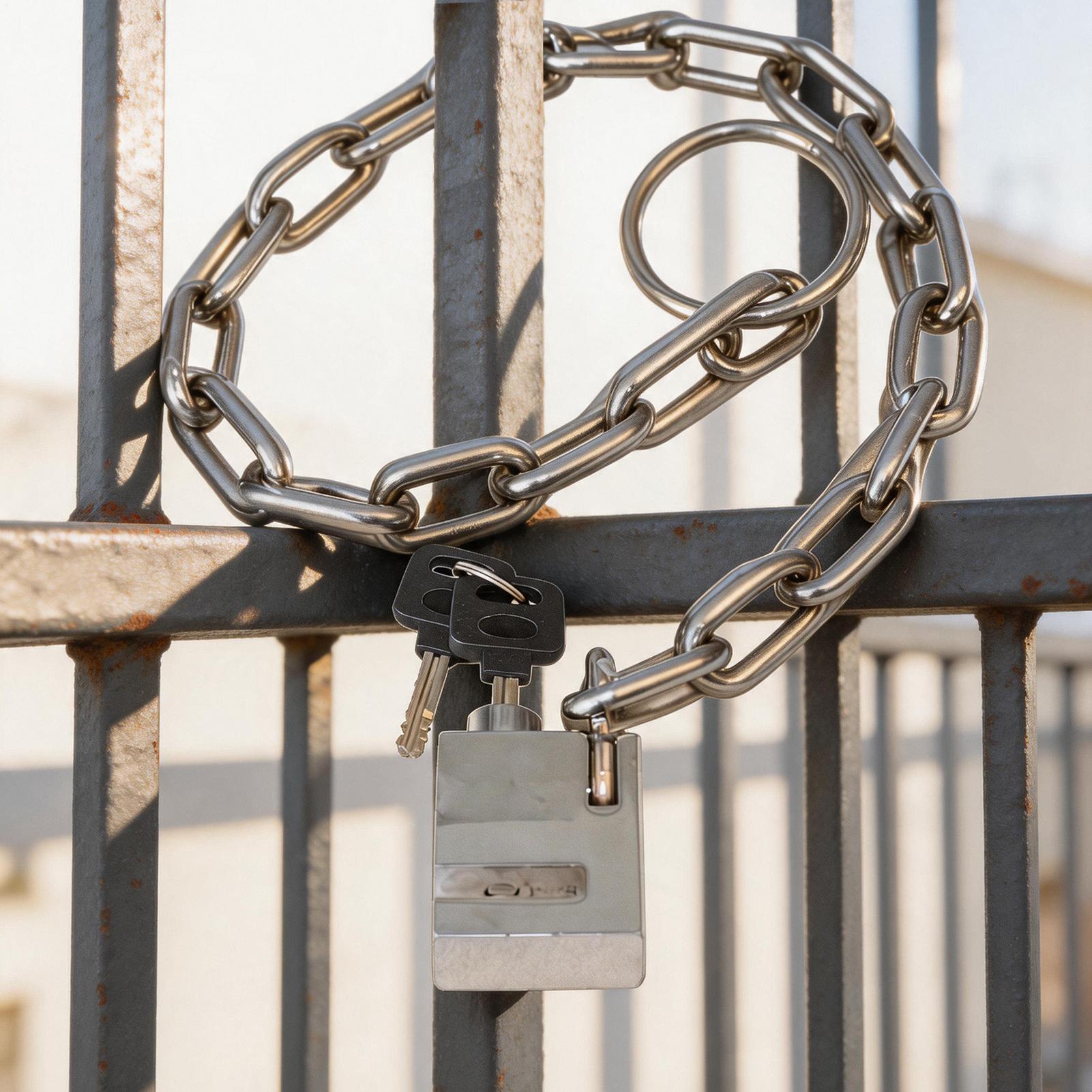 Security Chain Door - Robustes Fahrradkettenschloss mit Schlüssel, flexibles Vorhängeschloss