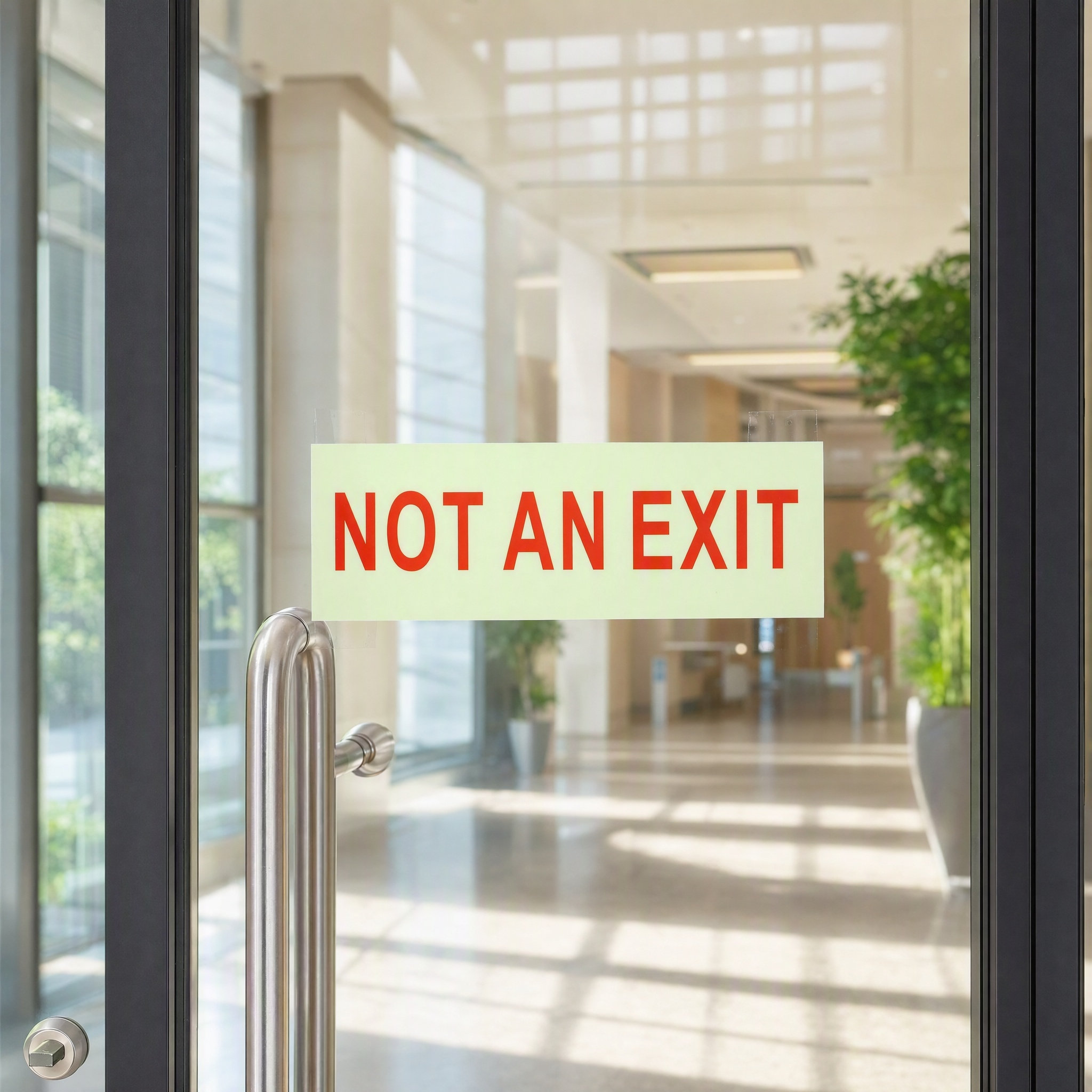 Emergency Exit Sign - 2 Stück Nacht-Leuchtende „Kein Ausgang“-Türschilder, Plastik-Sicherheitserinnerungs-Wandaufkleber