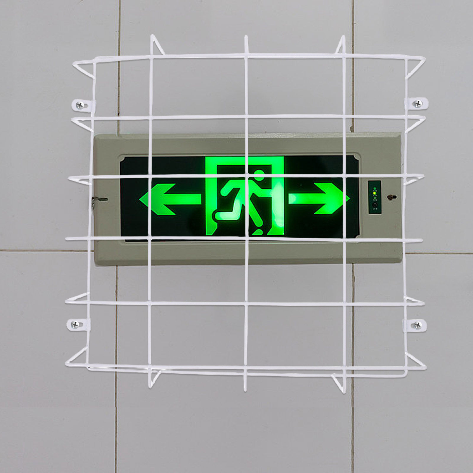 Emergency Exit Sign - Notbeleuchtungs-Schutzgitter aus Stahldrahtgeflecht für Notausgangsschilder, Wandmontierte