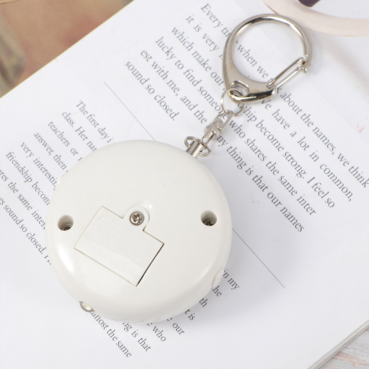 Personal Alarm Keychain - Notfallalarm Schwarz Rund Elektronischer Persönlicher Sicherheits-Lauter
