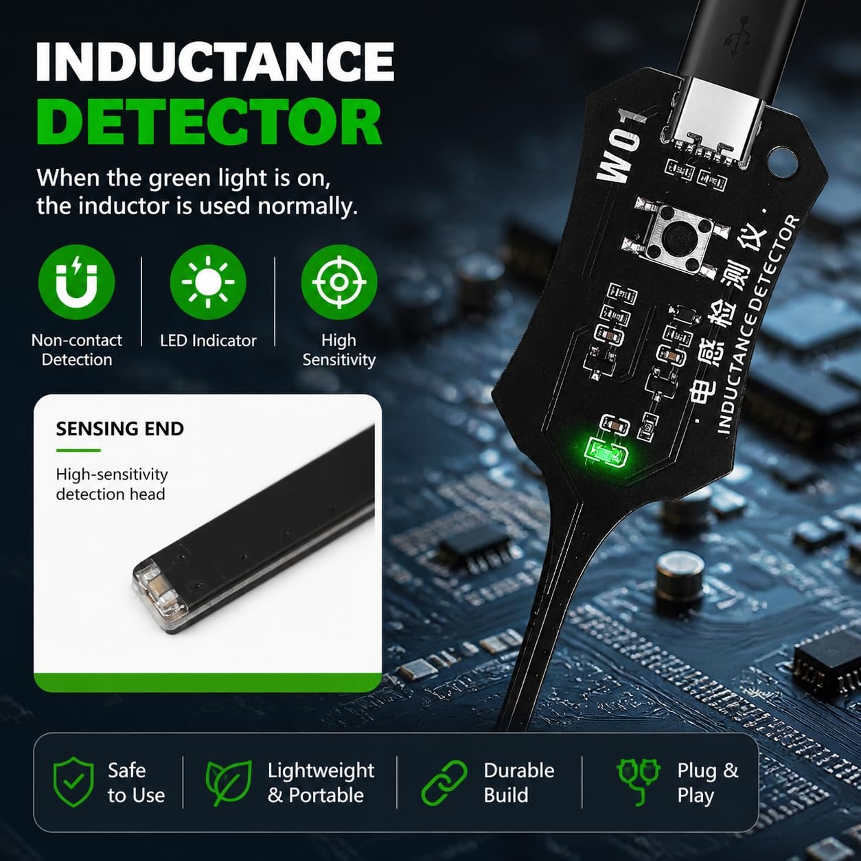 W01 Typ C Induktivitätstester  – Co Detector Plug Bewertung und Preis