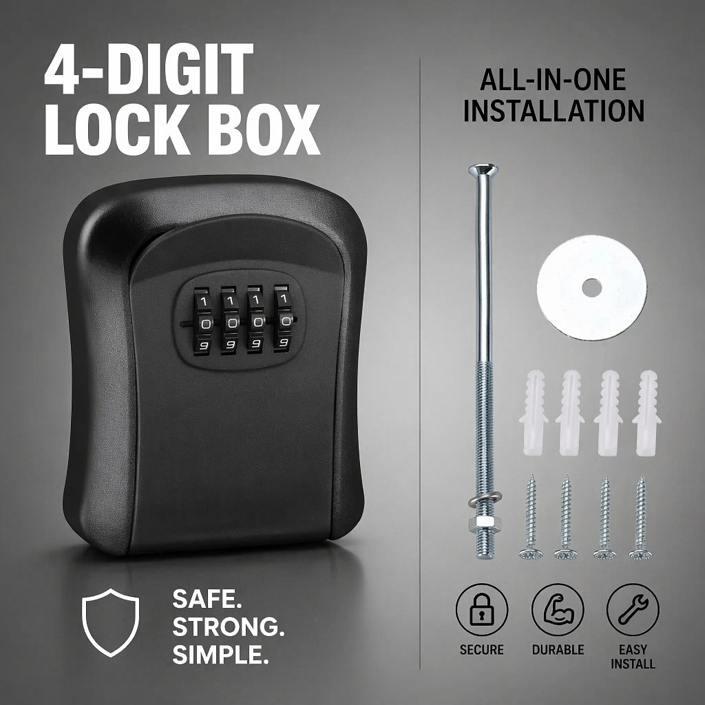 Wandmontierte Wasserdichte Sch – Lockbox Key Secure Bewertung und Preis